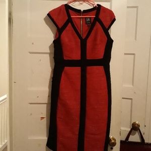 Red dress with black detail